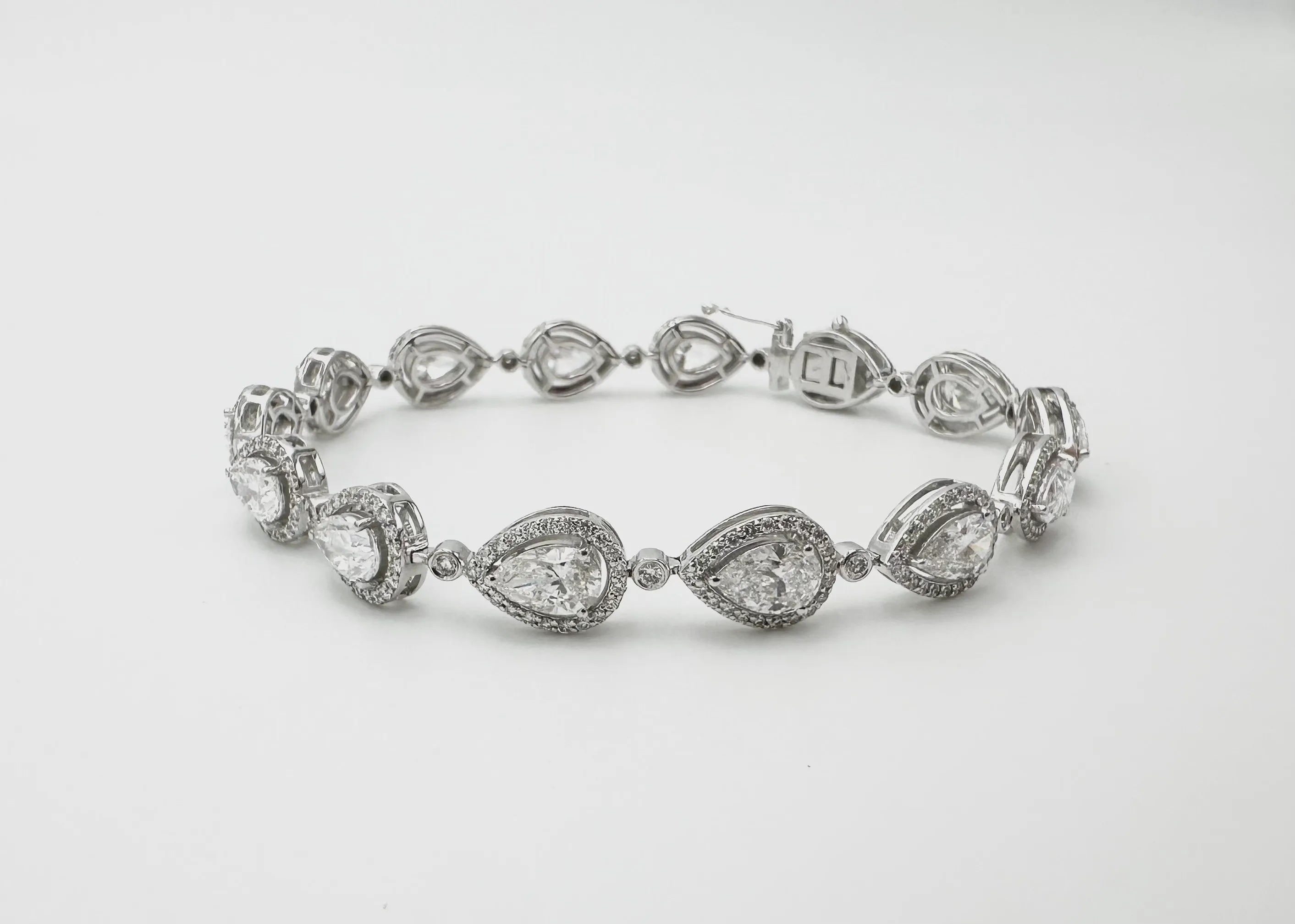 Pear Halo Diamond Bracelet